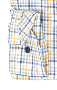 Businesshemd - Modern Fit - Langarm - Kariert - Blau/Gelb