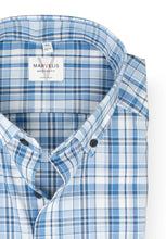 Laden Sie das Bild in den Galerie-Viewer, Businesshemd - Modern Fit - Langarm - Kariert - Bleu