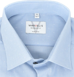 Businesshemd - Modern Fit - Langarm - Kariert - Hellblau