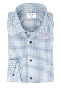 Businesshemd - Modern Fit - Langarm - Kariert - Marine