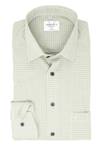 Businesshemd - Modern Fit - Langarm - Kariert - Olive