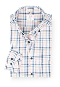 Businesshemd - Modern Fit - Langarm - Kariert - Button-Down - Rosa