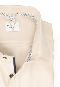 Businesshemd - Modern Fit - Langarm - Struktur - Beige