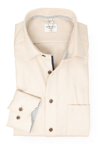 Businesshemd - Modern Fit - Langarm - Struktur - Beige