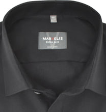 Laden Sie das Bild in den Galerie-Viewer, Businesshemd - Super Slim Fit - Langarm - Einfarbig - Schwarz