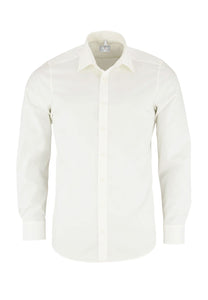 Businesshemd - Super Slim Fit - Langarm - Einfarbig - Wollweiß