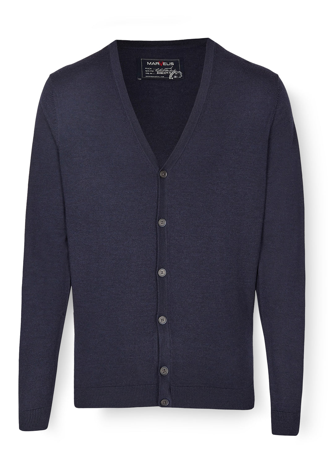 Cardigan - Casual Fit - Merino - Marine