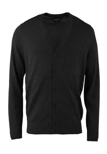 Cardigan - Merino - Casual Fit - Einfarbig - Schwarz