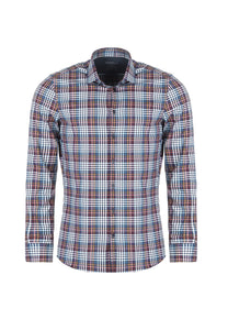 Easy To Wear Hemd - Body Fit - Langarm - Kariert - Blau/Rot