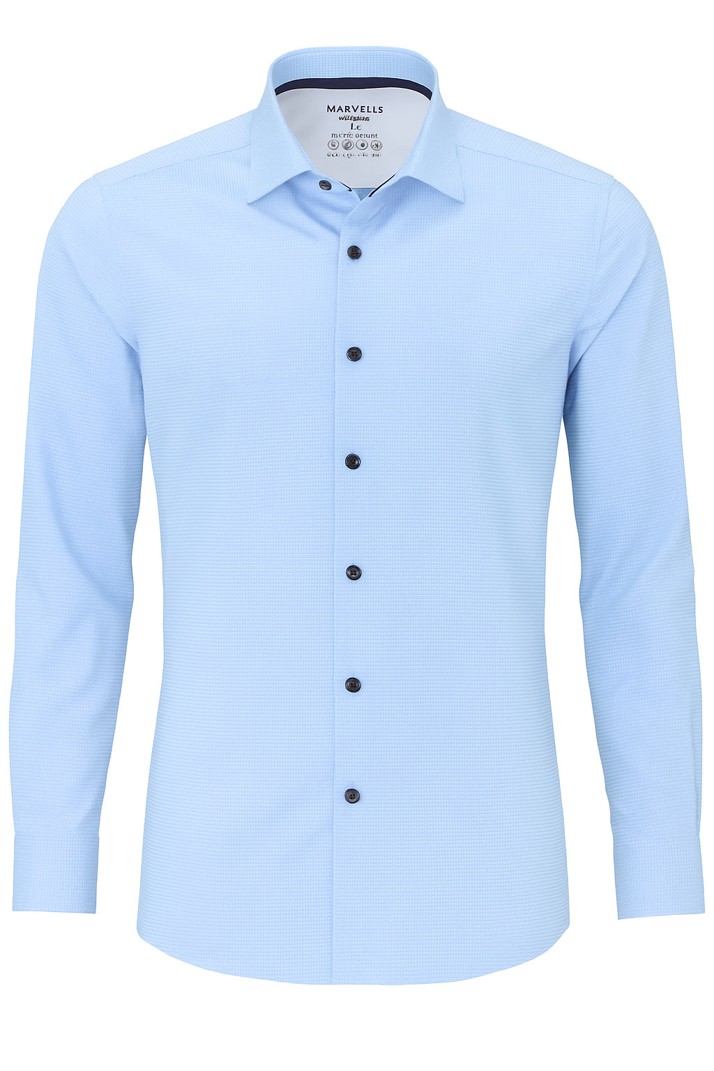 Easy To Wear Hemd - Body Fit - Langarm - Struktur - Hellblau