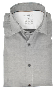 Easy To Wear Hemd - Body Fit - Langarm - Struktur - Schwarz