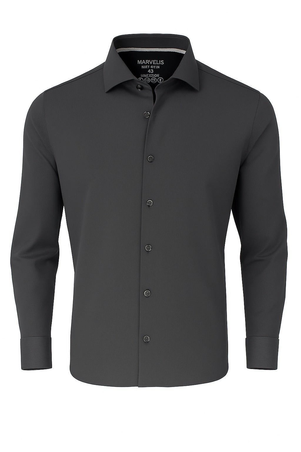 Easy To Wear Hemd - Modern Fit - Langarm - Einfarbig - Anthrazit