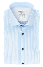 Laden Sie das Bild in den Galerie-Viewer, Easy To Wear Hemd - Modern Fit - Langarm - Gestreift - Hellblau/Weiß