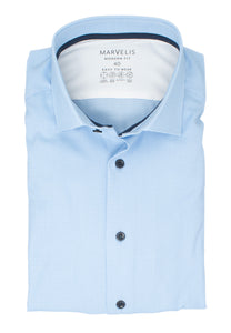 Easy To Wear Hemd - Modern Fit - Langarm - Struktur - Hellblau