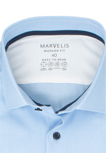 Easy To Wear Hemd - Modern Fit - Langarm - Struktur - Hellblau