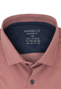 Easy To Wear Hemd - Modern Fit - Langarm - Struktur - Rot