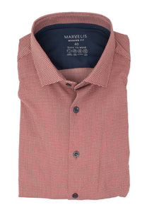Easy To Wear Hemd - Modern Fit - Langarm - Struktur - Rot