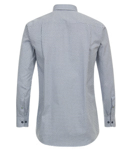Freizeithemd - Casual Fit - Langarm - Muster - Hellblau