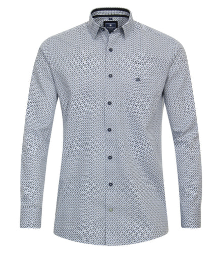 Freizeithemd - Casual Fit - Langarm - Muster - Hellblau