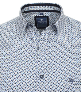 Freizeithemd - Casual Fit - Langarm - Muster - Hellblau