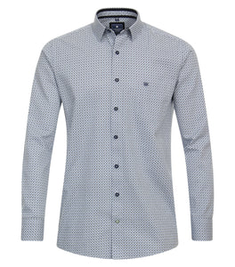 Freizeithemd - Casual Fit - Langarm - Muster - Hellblau