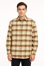 Laden Sie das Bild in den Galerie-Viewer, Hemdjacke - Casual Modern Fit - Langarm - Kariert - Braun