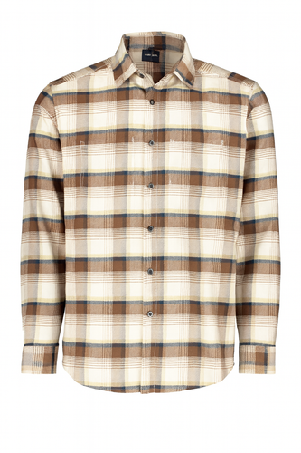 Hemdjacke - Casual Modern Fit - Langarm - Kariert - Braun