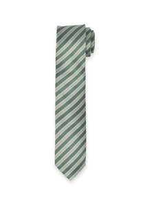 Krawatte - Gestreift - Hellgrün/Dunkelgrün - 6,5 cm