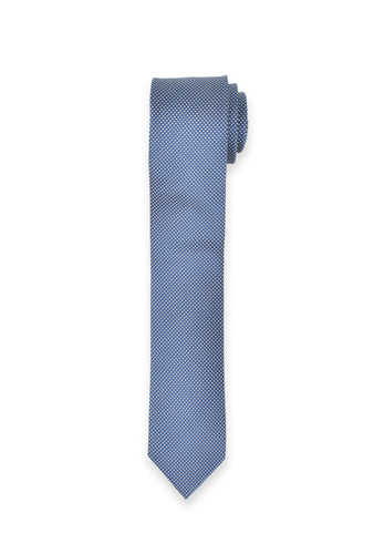 Krawatte - Punkte - Blau/Weiß - 6,5 cm