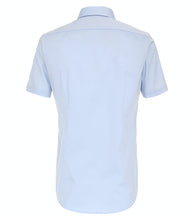 Laden Sie das Bild in den Galerie-Viewer, VENTI Herren Businesshemd Body Fit Kent-Kragen Kurzarm Einfarbig Blau