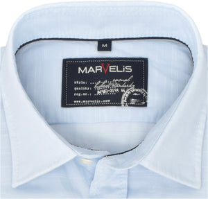 Kurzarmhemd - Casual Fit - Einfarbig - Hellblau