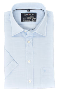 Kurzarmhemd - Casual Fit - Einfarbig - Hellblau