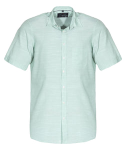 Kurzarmhemd - Casual Fit - Einfarbig - Hellgrün