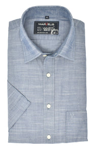 Kurzarmhemd - Casual Fit - Kurzarm - Einfarbig - Dunkelblau
