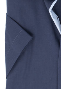 Kurzarmhemd - Comfort Fit - Einfarbig - Bleu