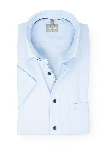 Kurzarmhemd - Comfort Fit - Einfarbig - Bleu