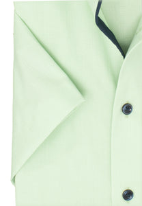 Kurzarmhemd - Comfort Fit - Einfarbig - Lindgrün