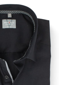 Kurzarmhemd - Comfort Fit - Einfarbig - Schwarz