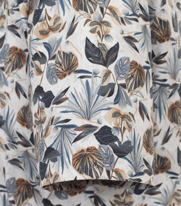 Kurzarmhemd - Comfort Fit - Florales Muster - Blau