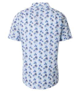 Kurzarmhemd - Comfort Fit - Muster - Blau