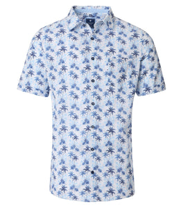 Kurzarmhemd - Comfort Fit - Muster - Blau