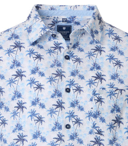 Kurzarmhemd - Comfort Fit - Muster - Blau