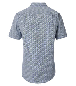 Kurzarmhemd - Comfort Fit - Muster - Blau
