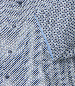Kurzarmhemd - Comfort Fit - Muster - Blau