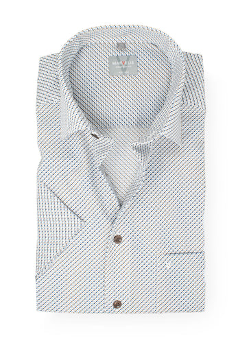 Kurzarmhemd - Comfort Fit - Muster - Braun