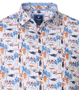 Kurzarmhemd - Comfort Fit - Orange