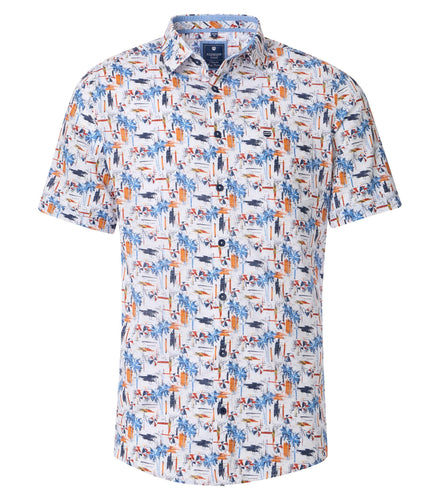 Kurzarmhemd - Comfort Fit - Orange