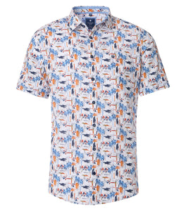 Kurzarmhemd - Comfort Fit - Orange