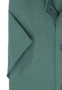 Kurzarmhemd - Comfort Fit - Struktur - Grün