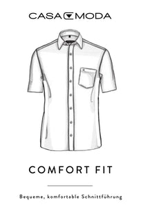 Kurzarmhemd - Comfort Fit - Struktur - Weiß